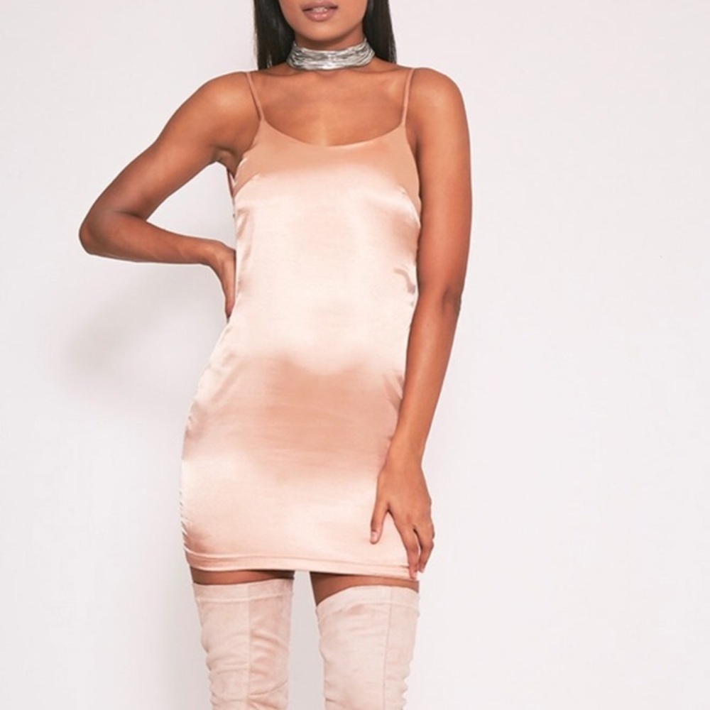 PrettyLittleThing Nude Slip Dress